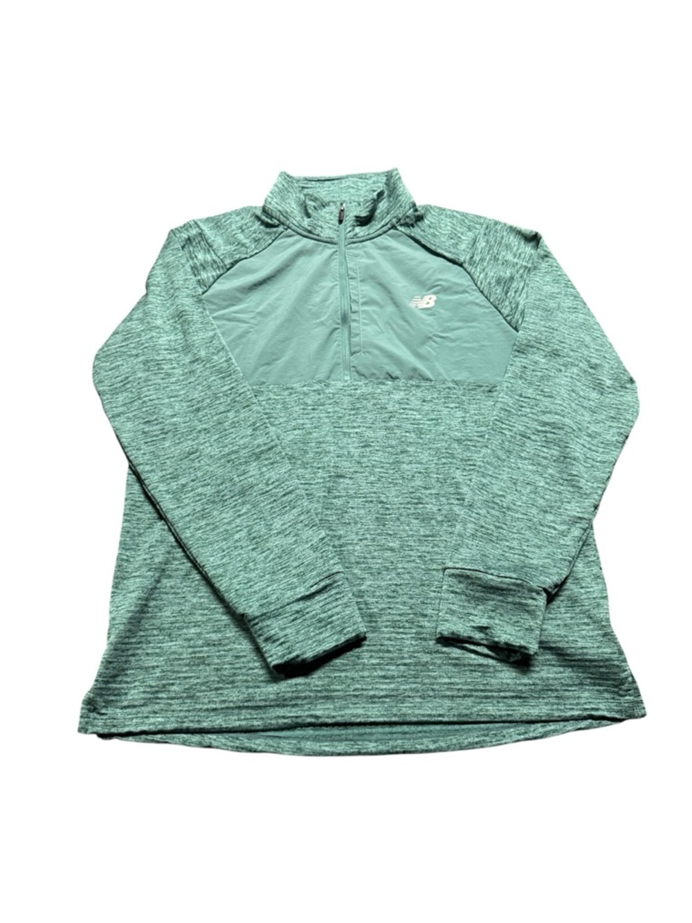 New Balance Quarter Zip Pullover Green Athletic Sweatshirt Womens L